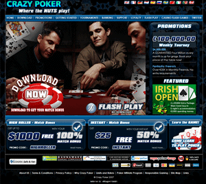 Click here to play at Crazy Poker.