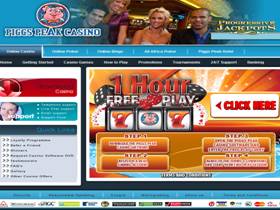 Screenshot of the Piggs Peak Casino website