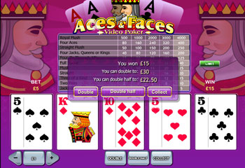 Playtech's Aces And Faces Poker Screenshot