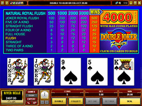 A Screenshot of a Microgaming Double Joker Poker Game