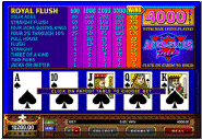 Screenshot of a standard Aces and Faces Video Poker Game.